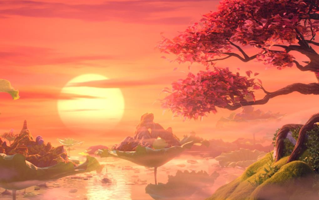 哪吒动漫夕阳效果